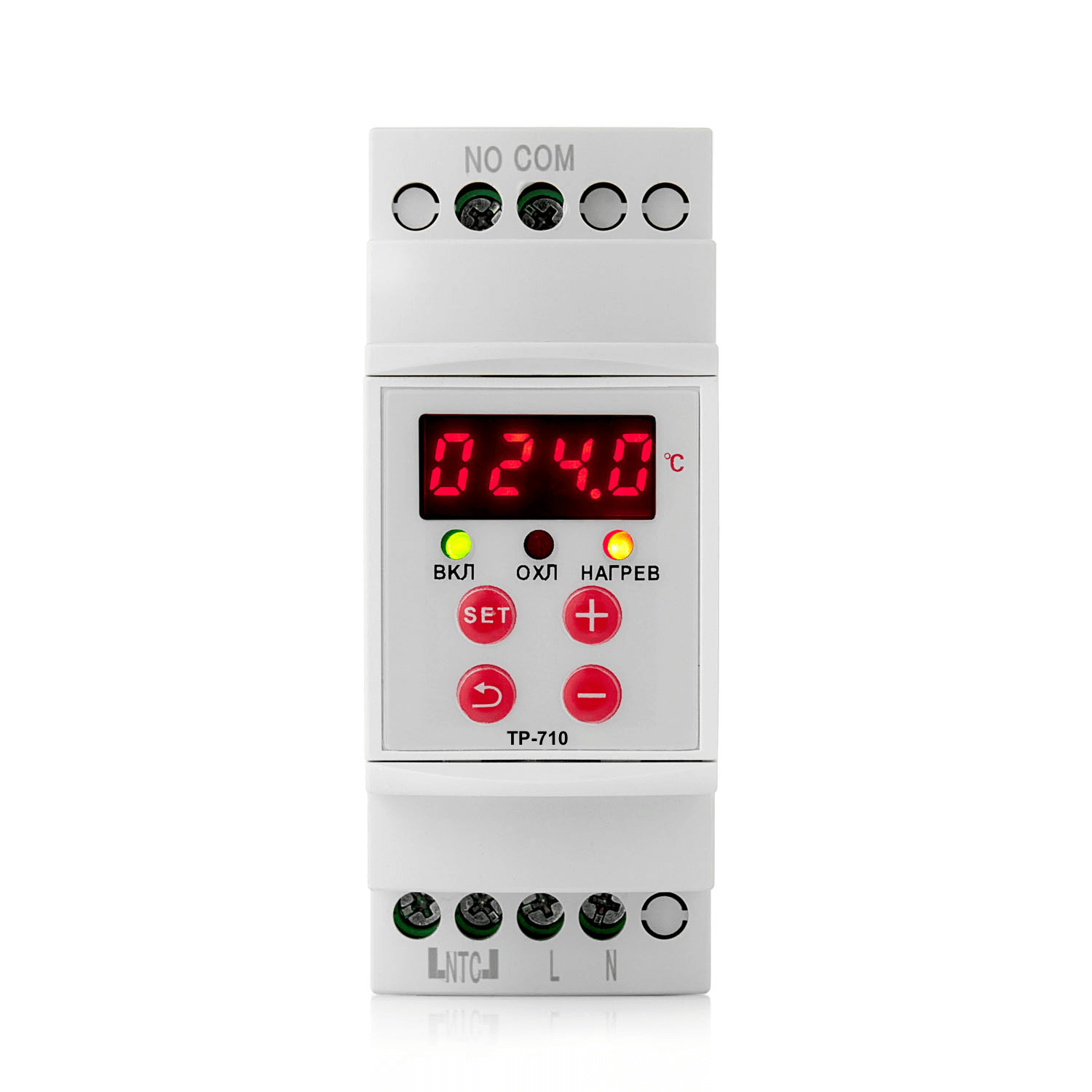 Терморегулятор на DIN рейку Теплайнер ТР-710 (NC, NO, сухой контакт, 20А, 4.4 кВт, -20 ... +100)